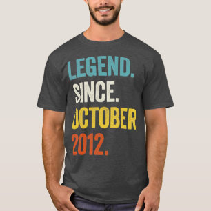 10 jaar oude leggende sinds oktober 2012 10e geboo t-shirt