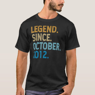 10 jaar oude leggende sinds oktober 2012 10e geboo t-shirt