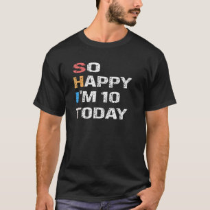 10 jaar oude op de verjaardag van 10 jaar, zo gel t-shirt