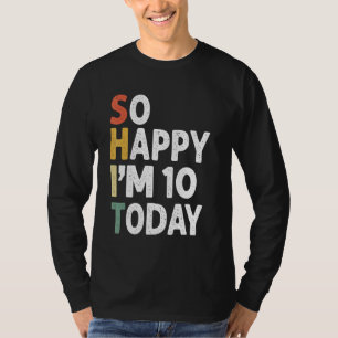 10 jaar oude op de verjaardag van 10 jaar, zo gel t-shirt