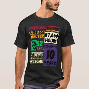 10 jaar oude verjaardag 10 jaar Geweldige vii T-shirt