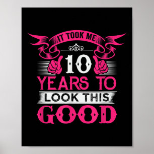 10 Jaar Oude Verjaardag Grappig Quote Graphics 10e Poster