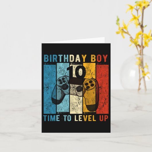 10 jaar oude verjaardag jongen 10 keer naar niveau kaart (Gele Bloem)