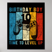 10 jaar oude verjaardag jongen 10 keer naar niveau poster (Voorkant)