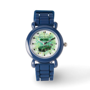 10 Jaar Oude Verjaardag Party Green Racing Car Horloge