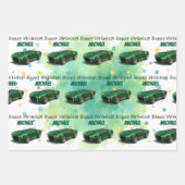 10 Jaar Oude Verjaardag Party Green Racing Car Inpakpapier Vel (Voorkant 2)