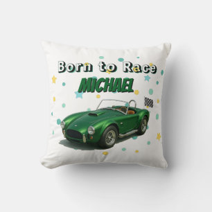 10 Jaar Oude Verjaardag Party Green Racing Car Kussen