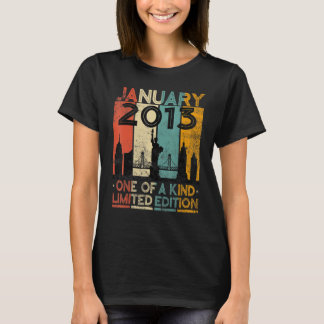 10 jaar oude Vintage januari 2013 Mannen van de ge T-shirt