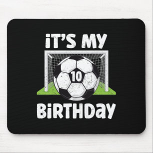10 Jaar Oude Voetbal 10e Verjaardag Speler Kindere Muismat