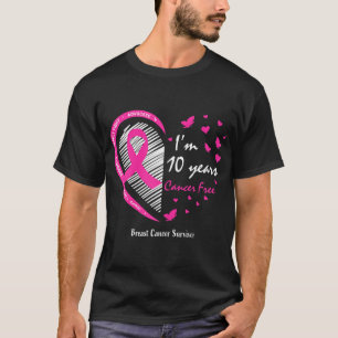 10 Jaar Overlevende Vrouwen Moeder Roze Borstkanke T-shirt
