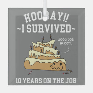 10 jaar service overleden 10 jaar werk glas ornament