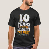 10 jaar service werk Jubileum T-shirt (Voorkant)