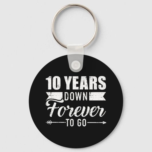 10 jaar terug, ga 10e trouwdag uit. sleutelhanger (Voorkant)