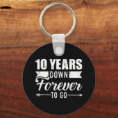 10 jaar terug, ga 10e trouwdag uit. sleutelhanger (Voorkant)