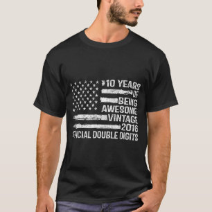 10 jaar verjaardag dubbele cijfers 10e verjaardag t-shirt