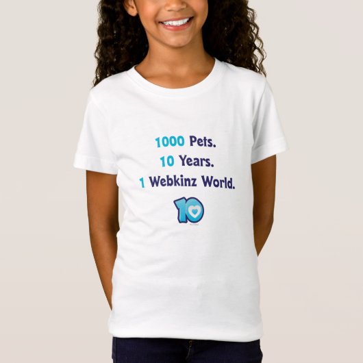 10 jaar Webkinz Stats T-shirt (Voorkant)
