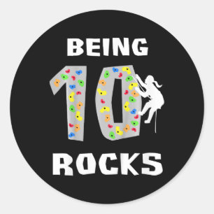 10 jaar zijn is vet Meisje klimmer 10de verjaardag Ronde Sticker