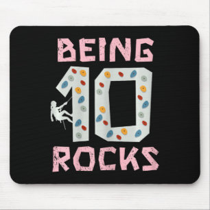 10 jaar zijn Klimmen Rocks Meisje Muismat
