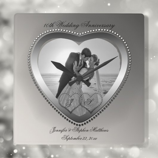 10-jarig Jubileum geborsteld Vierkante Klok