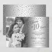 10-jarig jubileum met foto - diamanten zilver kaart (Voorkant / Achterkant)