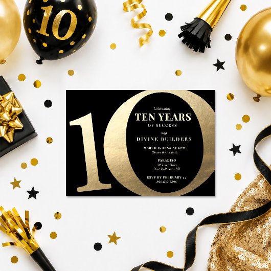 10-jarig jubileumfeest kaart