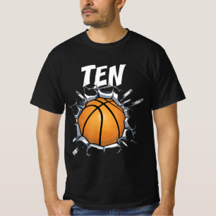 10-jarige Basketball Birthday Party 10th Boy T-shirt