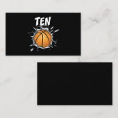 10-jarige Basketball Birthday Party 10th Boy Visitekaartje (Voorkant / Achterkant)