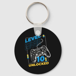 10-jarige gamer gamt zijn 10e verjaardag - Niveau Sleutelhanger