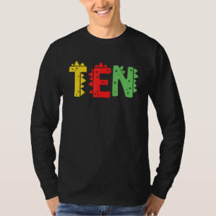 10-jarige jongen Dinosaur Rex 10th Birthday Kinder T-shirt