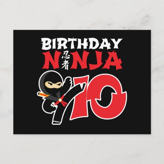 10-jarige Karate Ninja Feestje Kinderen 10e Verjaa Briefkaart (Voorkant)