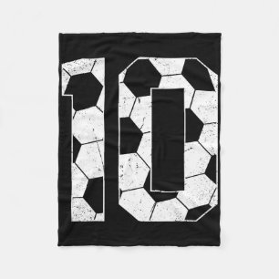 10-jarige verjaardag jongen Voetballer Voetbal 10 Fleece Deken