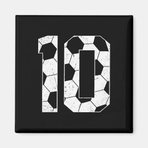 10-jarige verjaardag jongen Voetballer Voetbal 10  Magneet