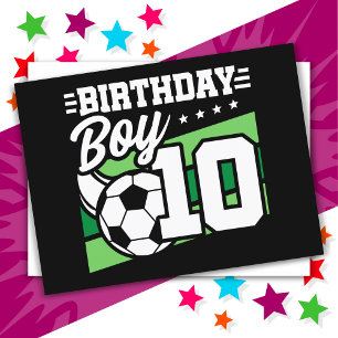 10-jarige Voetbal Kids 10e Verjaardag Jongen Briefkaart