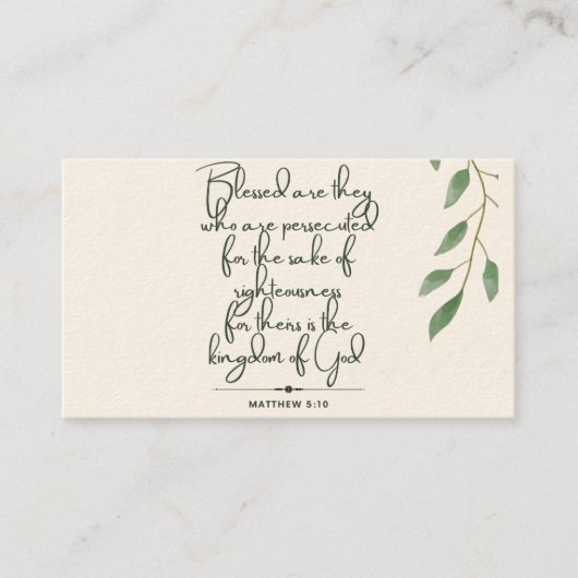 10 Jours d'écriture Verse Cartes | Matthieu 5:10 (Devant)