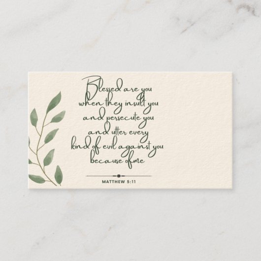 10 Jours d'écriture Verse Cartes | Matthieu 5:11 (Devant)