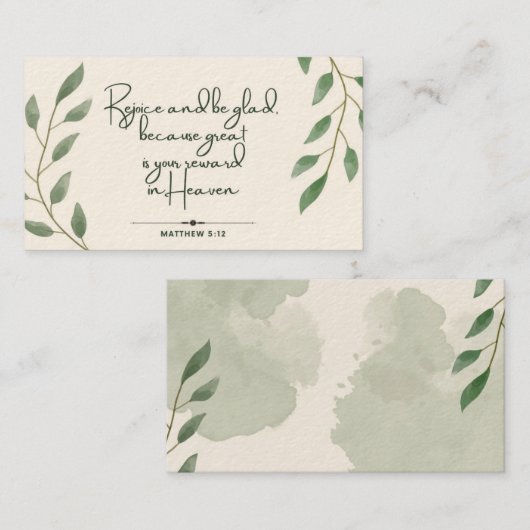 10 Jours d'écriture Verse Cartes | Matthieu 5:12 (Devant / Derrière)