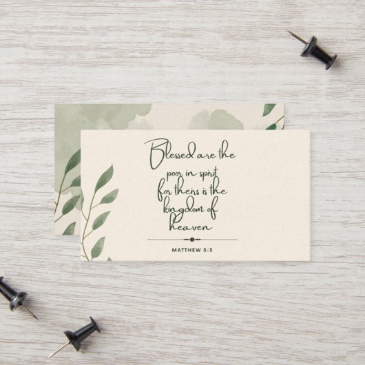 10 Jours d'écriture Verse Cartes | Matthieu 5:3 (Devant/Arrière en situation)