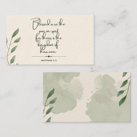 10 Jours d'écriture Verse Cartes | Matthieu 5:3 (Devant / Derrière)