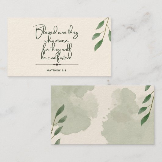 10 Jours d'écriture Verse Cartes | Matthieu 5:4 (Devant / Derrière)