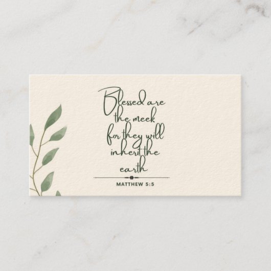 10 Jours d'écriture Verse Cartes | Matthieu 5:5 (Devant)