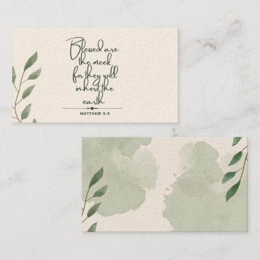 10 Jours d'écriture Verse Cartes | Matthieu 5:5 (Devant / Derrière)