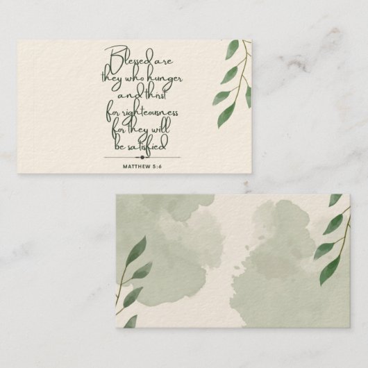 10 Jours d'écriture Verse Cartes | Matthieu 5:6 (Devant / Derrière)