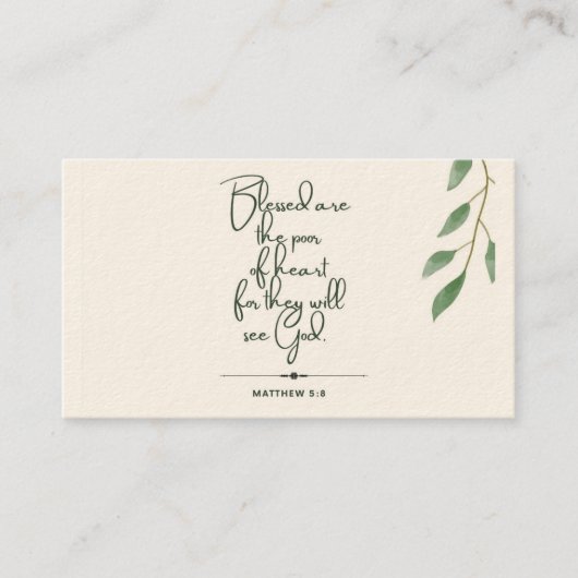 10 Jours d'écriture Verse Cartes | Matthieu 5:8 (Devant)