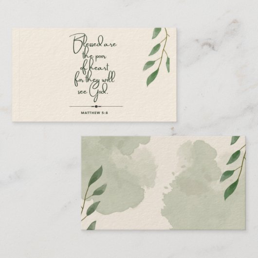 10 Jours d'écriture Verse Cartes | Matthieu 5:8 (Devant / Derrière)