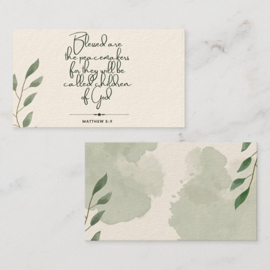 10 Jours d'écriture Verse Cartes | Matthieu 5:9 (Devant / Derrière)