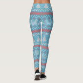 10 kerstbomen blauw ID208 Leggings (Achterkant)