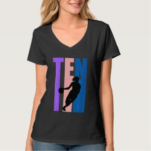 10 Kinder Basketball Girl vandaag 10e verjaardag T-shirt
