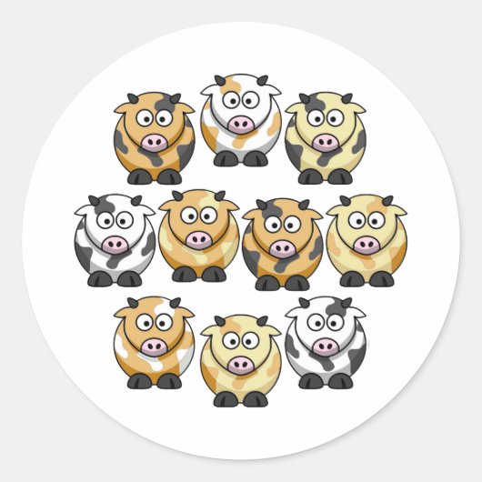 10 Koe Kleine Sticker (Voorkant)