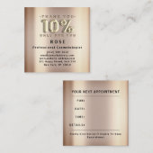 10% korting Logo Dank u Roos Gold Afsprakenkaartje (Voorkant / Achterkant)