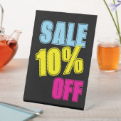 10% korting op verkoop teken, tafelblad teller sig reclamebord met voetstuk (Insitu)